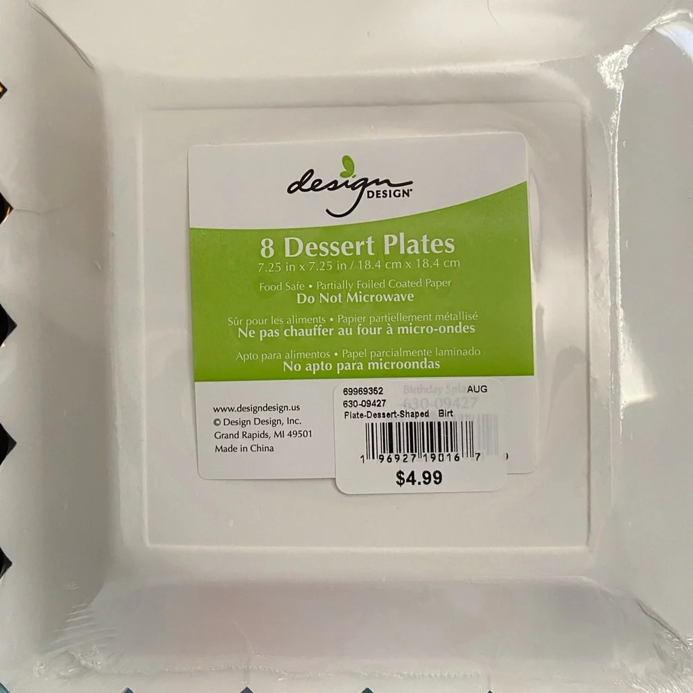 🥳 5 Pkgs Octopus Birthday Dessert Plates